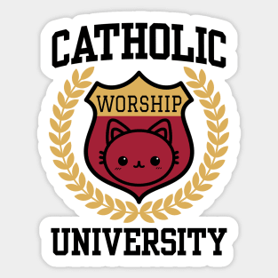 Cat-holic university Sticker